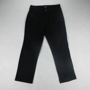 NYDJ Jeans Bootcut Size 8 27 x 26 Black Style 402328 Cotton Dark Wash Pants